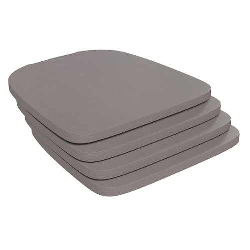 Alamont Home - All-Weather Polyresin Seat for Colorful Metal Stools and Chairs (Set of 4) - Gray