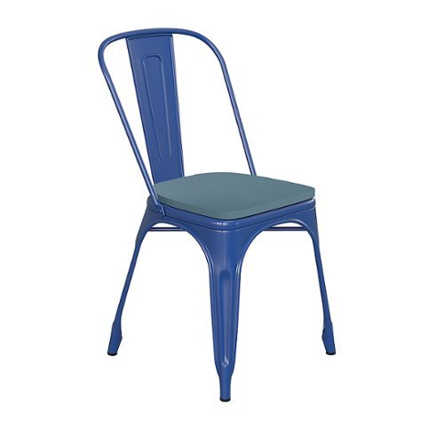Image of Flash Furniture - All-Weather Commercial Stack Chair & Poly Resin Seat - Blue/Teal-Blue