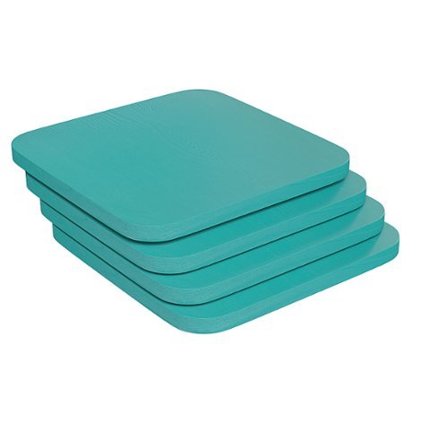 Alamont Home - All-Weather Polyresin Seat for Colorful Metal Stools and Chairs (Set of 4) - Mint