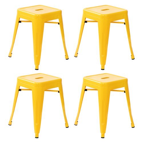 

Flash Furniture - Kai Industrial Metal Dining Stool (Set of 4) - Yellow