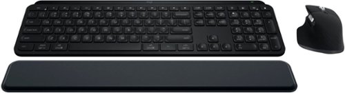  Logitech - MX Keys S Combo Advanced Full-size Wireless Scissor Keyboard and Mouse Bundle for PC and Mac with Backlit keys - Black