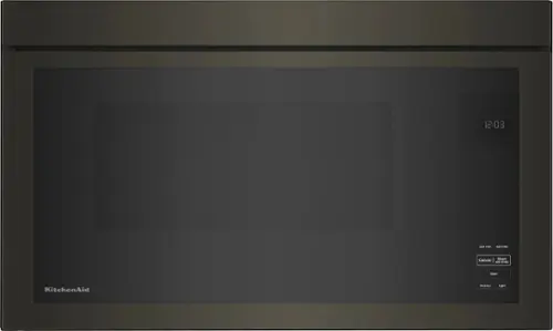 Front. KitchenAid - 1.1 Cu. Ft. Over-the-Range Microwave with Flush Built-in Design - Black Stainless Steel.