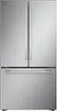 Front. LG - STUDIO Counter-Depth MAX 26.5 Cu. Ft. French Door Smart Refrigerator with Internal Water Dispenser - Printproof Stainless Steel.