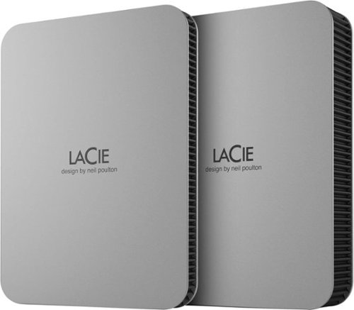 LaCie Mobile 2TB External USB-C 3.2 Portable Hard Drive with Rescue Data Recovery Services - Moon Silver BUY IN AUSTRALIA