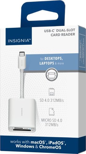 Insignia™ USB-C-to-SD/microSD Dual-Slot Card Reader - White HOW TO BUY