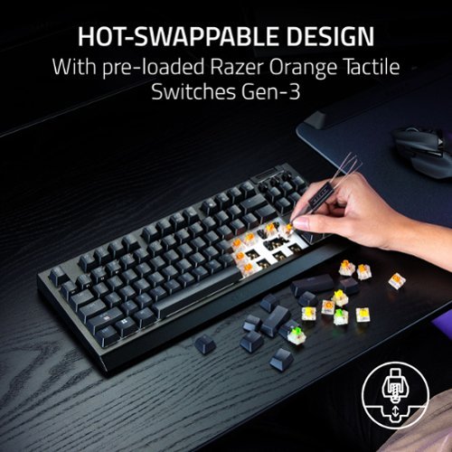 Razer BlackWidow V4 TKL HyperSpeed Wireless Orange Switch Gaming Keyboard with Hot-swappable Design - Black GLOBAL SHIPPING