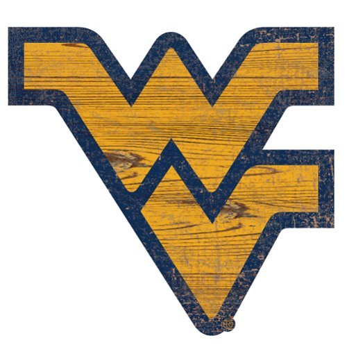 Fan Creations - West Virginia Mountaineers Distressed Logo Cutout Sign - Multicolor-Front_Standard 
