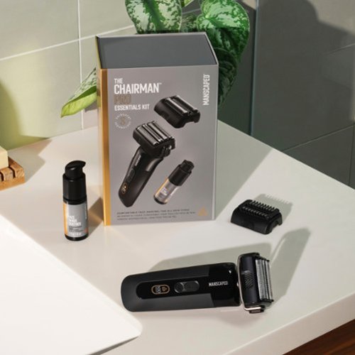 Manscaped The Chairman Pro Essentials Kit Rechargeable Wet/Dry Electric Foil Face Shaver and SkinSafe Stubble Trimmer - Black BUY IN MIDDLE EAST