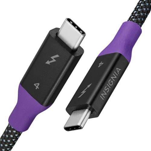 Insignia™ 3.28ft (1m) Thunderbolt 4 cable, USB-C to USB-C Cable Supports 8K Display / 40Gbps Data Transfer / 240W Power Delivery - Black/Gray BUY ONLINE