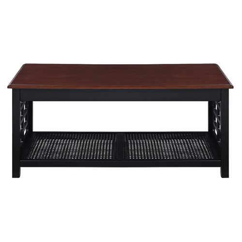 

OSP Home Furnishings - Oxford Coffee Table - Black Frame / Cherry Top