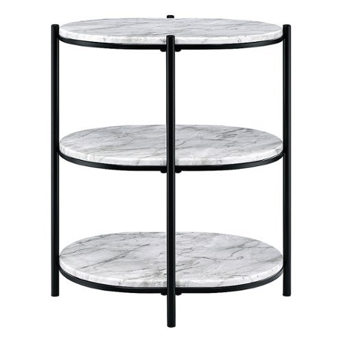 

OSP Home Furnishings - Renton 3-Tier Oval Table - White/Black