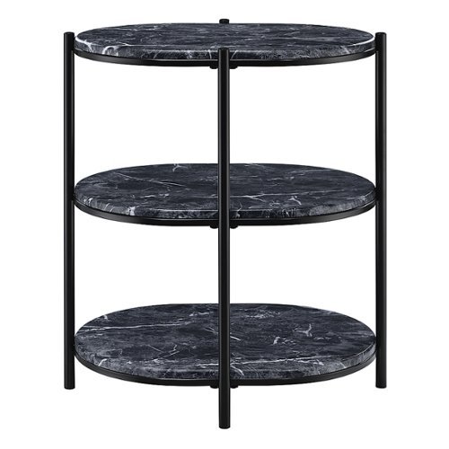 

OSP Home Furnishings - Renton 3-Tier Oval Table - Black/Black