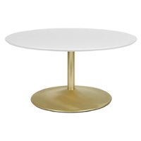 OSP Home Furnishings - Flower Coffee Table - White/Brass