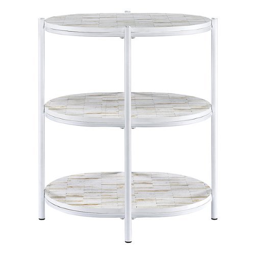 

OSP Home Furnishings - Renton 3-Tier Oval Table - White/White