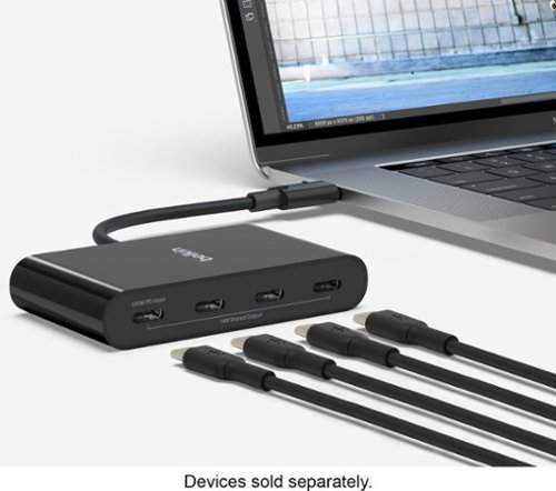 Belkin Connect USB-C to 4-Port USB-C Hub, Multiport Adapter Dongle with 4 USB-C 3.2 Gen2 Ports & 100W PD with Max 10Gbps High - Black GLOBAL SHIPPING