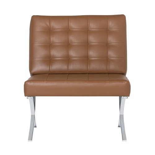 

Studio Designs Home Attrium Modern Blended Leather Accent Chair - Caramel Light Brown