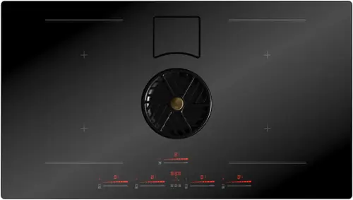 Front. Bertazzoni - 36" Induction Downdraft Cooktop - Black.