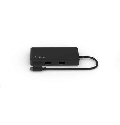 Belkin - 5-in-1 Powered USB-C Hub, 2 USB-A Ports, 1 USB-C Port, Ethernet, & 4K HDMI Port