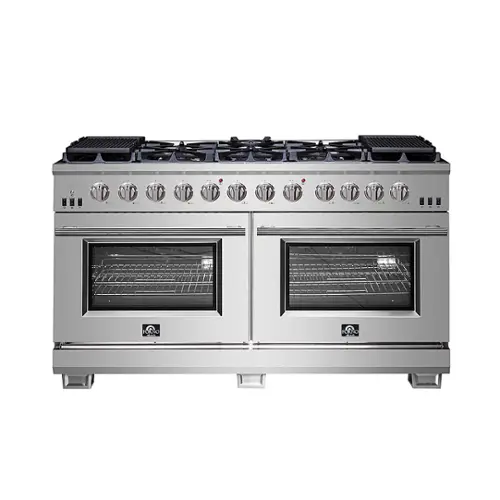 Front. Forno Appliances - Capriasca Alta Qualita 8.64 Cu. Ft. Double Oven Gas Range - Stainless Steel.