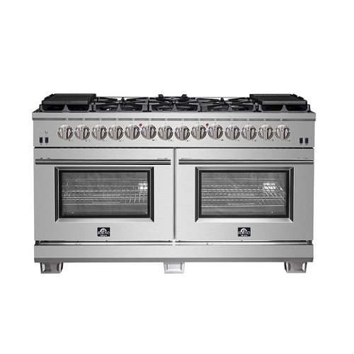 Forno Appliances - Capriasca Alta Qualita 8.64 Cu. Ft. Freestanding Double Oven Dual Fuel Range with Convection Oven - Stainless Steel