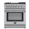 Forno Appliances - 30 in. Wide 5 Elements Lazio Alta Qualita 4.62 Cu. Ft. Freestanding Dual Fuel Range with Convection Oven - Stainless Steel-Front_Standard