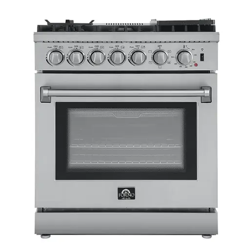 Front. Forno Appliances - Lazio Alta Qualita 4.62 Cu. Ft. Freestanding Dual Fuel Range with Convection Oven - Stainless Steel.