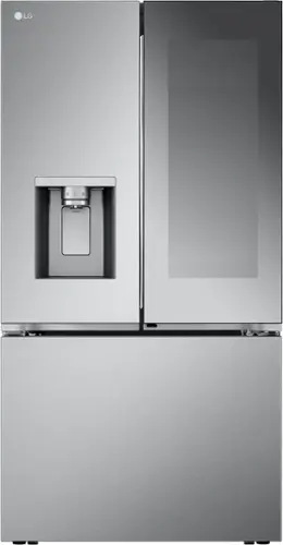 Front. LG - Standard-Depth MAX 30.7 Cu. Ft.  French Door Smart Refrigerator with InstaView - Stainless Steel.