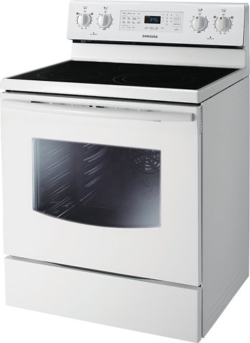  Samsung - 30&quot; Self-Cleaning Freestanding Electric Convection Range - White