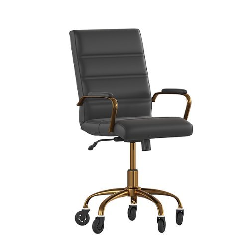 

Flash Furniture - Executive Chair on Skate Wheels - Black LeatherSoft/Gold Frame