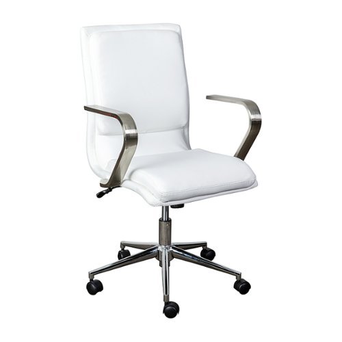 

Flash Furniture - Designer Executive Swivel Office Chair with Arms - White/Chrome