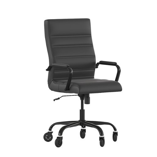 Flash Furniture - Executive Chair on Skate Wheels - Black LeatherSoft/Black Frame