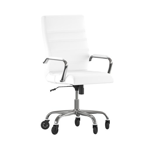 

Flash Furniture - Executive Chair on Skate Wheels - White LeatherSoft/Chrome Frame