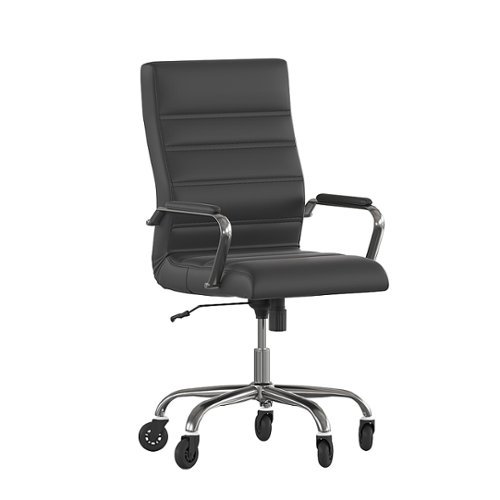 

Flash Furniture - Executive Chair on Skate Wheels - Black LeatherSoft/Chrome Frame