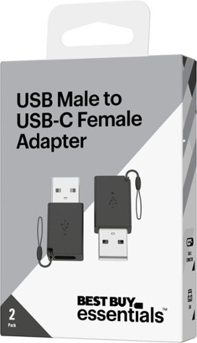 Best Buy essentials™ Female USB-C to Male USB Adapter (2-Pack) - Black SHOP ONLINE