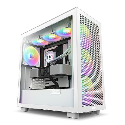 NZXT - H7 Flow RGB ATX Mid-Tower Case with RGB Fans - White