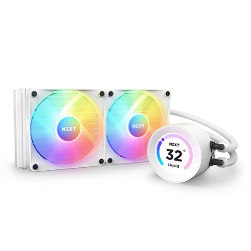 NZXT - Kraken Elite RGB 240mm Radiator CPU Liquid Cooler (2 x 120mm Core Fans) with RGB Controller and 2.36" LCD Display - White