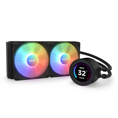 NZXT - Kraken Elite 240 - 120mm Fans + AIO 240mm Radiator Liquid Cooling System with 2.36" wide-angle LCD display and RGB Fans - Black
