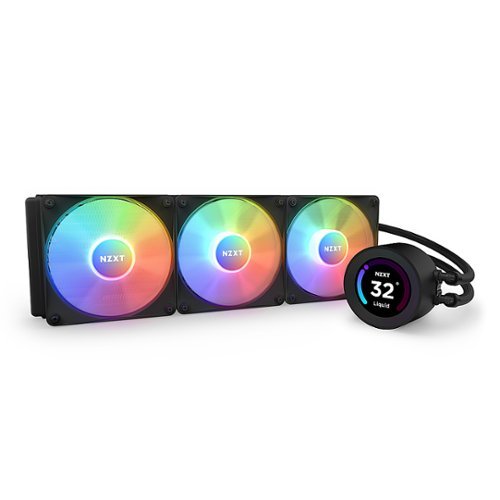 NZXT - Kraken Elite RGB 360mm Radiator CPU Liquid Cooler (3 x 120mm Core Fans) with RGB Controller and 2.36" LCD Display - Black
