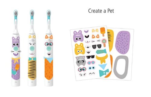 Philips Sonicare Sonicare for Kids Design a Pet Edition Electric Toothbrush - White With Aqua Blue Button BUY IN SAUDI ARABIA