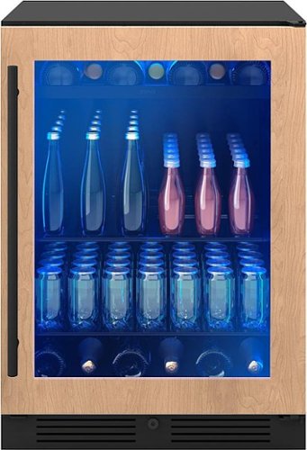 Zephyr - Presrv 24 in. 7-Bottle and 108-Can Single Zone Panel-Ready Beverage Cooler - Panel Ready + Glass