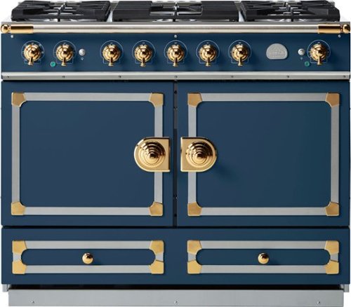 

La Cornue - Cornufe Dual Fuel 110 Range - Winter Sky with SS & Polished Brass