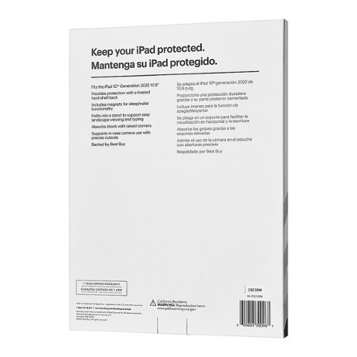 Best Buy essentials™ Folio Case for iPad 10th Gen 10.9 - Black BUY ONLINE