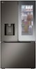 LG - Counter-Depth MAX 25.5 Cu. Ft. French Door-in-Door Smart Refrigerator with Mirror InstaView - Black Stainless Steel-Front_Standard