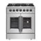 Forno Appliances - Galiano 4.32 Cu. Ft. Freestanding Dual Fuel Range with French Doors and Convection Oven - Stainless Steel-Front_Standard