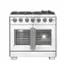 Front. Forno Appliances - Capriasca 5.36 Cu. Ft. Freestanding Gas Range with French Doors and LP Conversion - Silver.