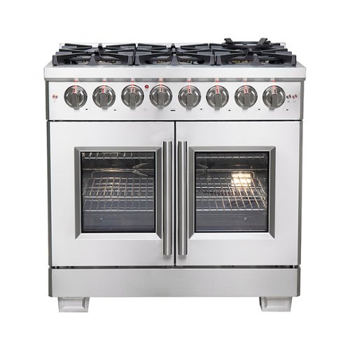 Forno Appliances - Capriasca 5.36 Cu. Ft. Freestanding Dual Fuel Range with French Doors and Convection Oven