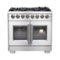 Forno Appliances - Capriasca 5.36 Cu. Ft. Freestanding Dual Fuel Range with French Doors and Convection Oven - Stainless Steel-Front_Standard
