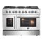 Forno Appliances - Galiano 6.58 Cu. Ft. Freestanding Double Oven Gas Range with Left Swing Door - Silver-Front_Standard