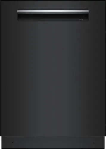 Front. Bosch - 800 Series 24" Top Control Smart Built-In Stainless Steel Tub Dishwasher with Flexible 3rd Rack, 42dBA - Black.