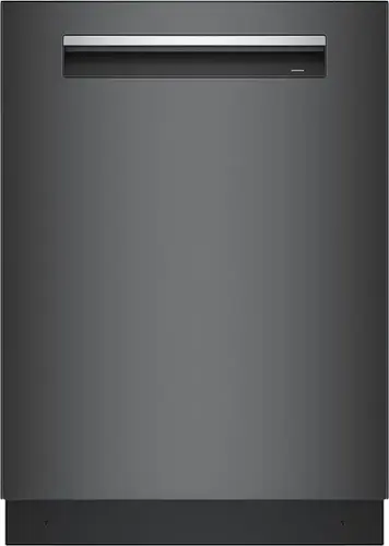 Front. Bosch - 800 Series 24" Top Control Smart Built-In Stainless Steel Tub Dishwasher with 3rd Rack, 42dBA - Black Stainless Steel.